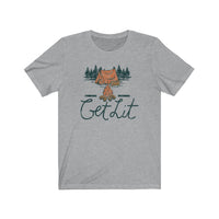 Let's Get Lit and go Camping in this Hilariously Awesome Funny Camping Shirt.  Get Lit This Summer in  your new Camping T Shirt