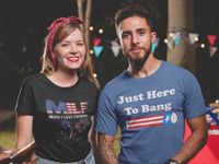 Just Here to Bang 4th of July Shirt